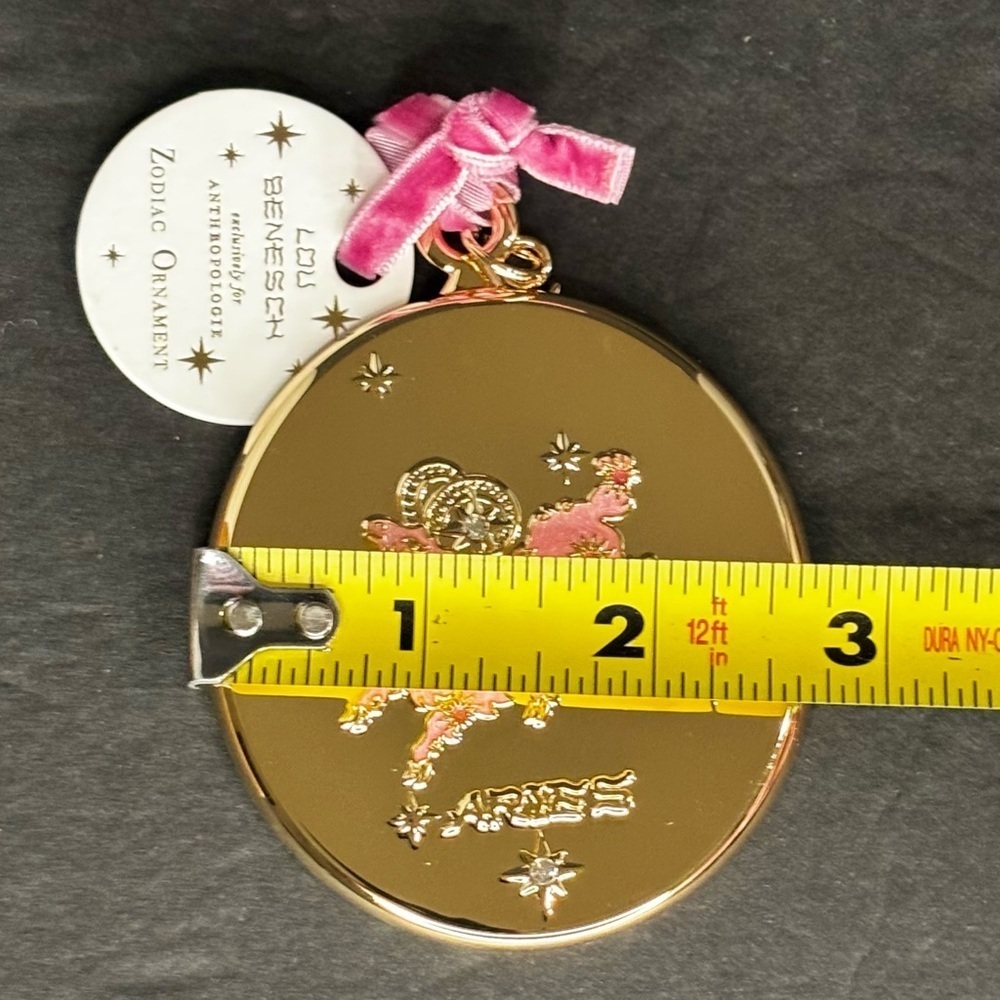 Anthropologie Lou Benesch Zodiac Ornament Gold Plated "Aries" NWT - Picture 7 of 10